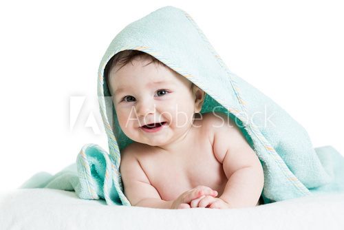 Cute happy baby in towels  Ludzie Plakat