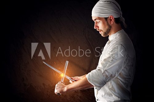 Knife sharpening  Ludzie Plakat