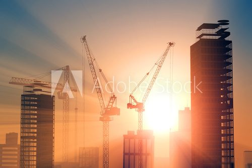 Construction crane  Architektura Obraz