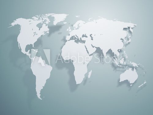 Vector World map  Mapa Świata Fototapeta