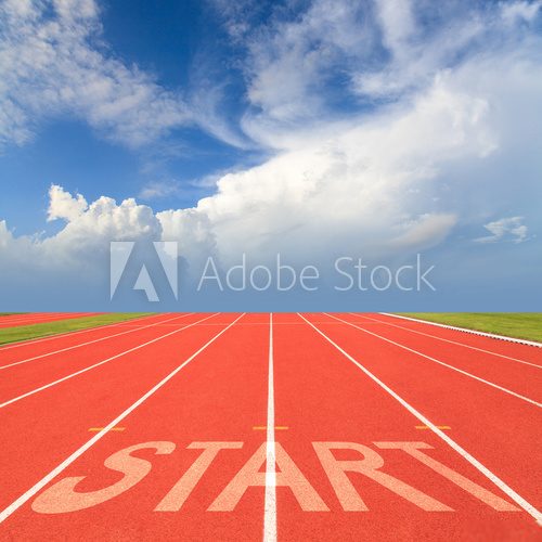 Start on running track  Stadion Fototapeta