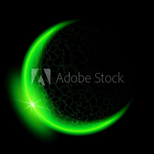 Green crescent.  Fototapety Kosmos Fototapeta