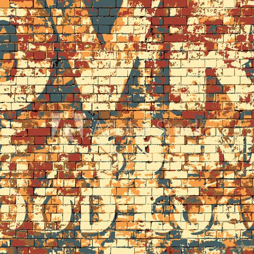 Old Grunge Brick Wall  Mur Fototapeta