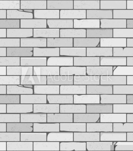 Vector white brick wall seamless background  Mur Fototapeta