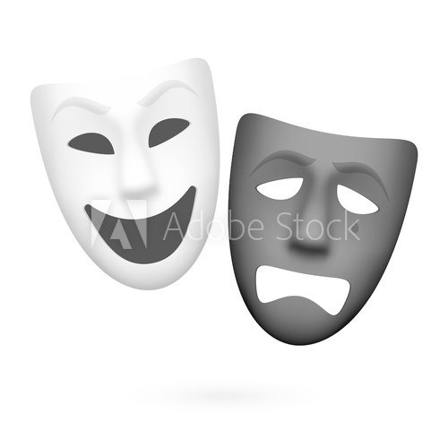 Comedy and tragedy theatrical masks  Na laptopa Naklejka
