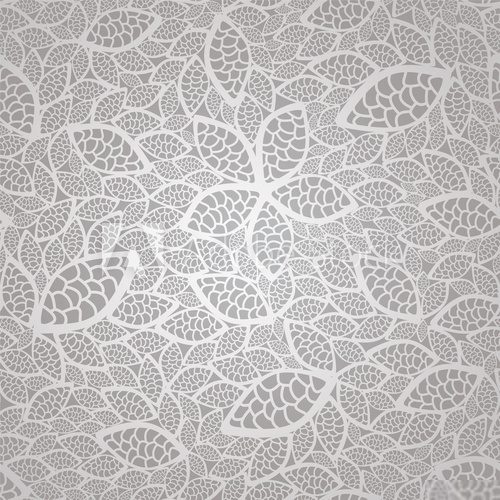 Seamless silver lace leaves wallpaper pattern  Na stół, biurko Naklejka