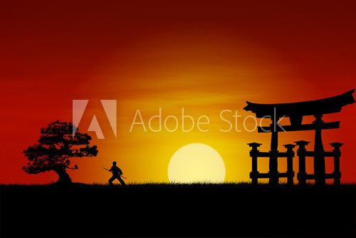 Japanese Sunset  Orientalne Fototapeta