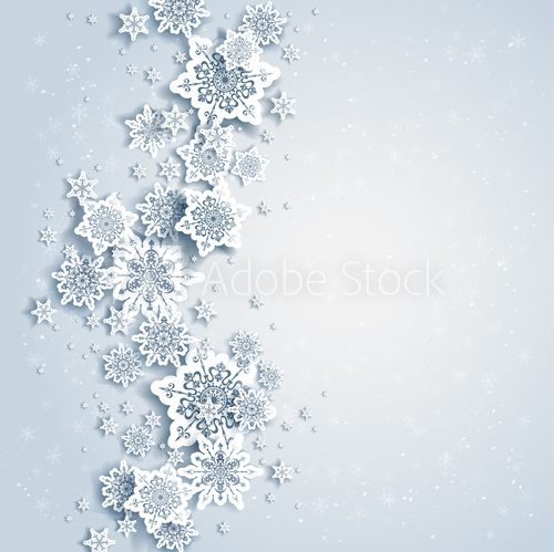 Winter background with snowflakes  Na sufit Naklejka