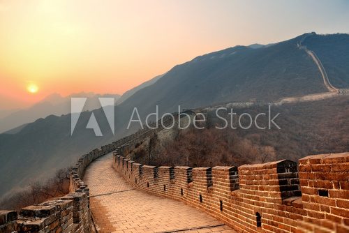 Great Wall sunset  Orientalne Fototapeta