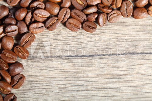 Kaffeebohnen mit Schriftfeld 2  Kawa Fototapeta