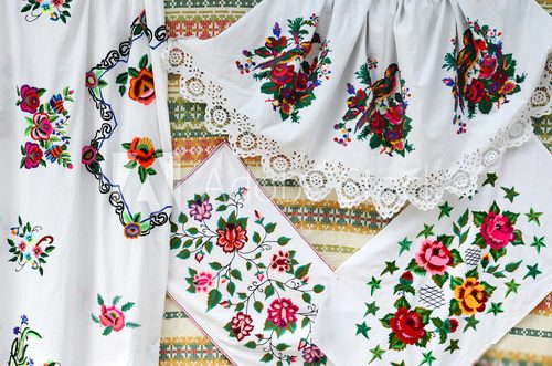 Belarus, crafts. Towels, satin stitch  Folklor Fototapeta