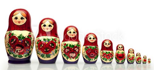 Nested doll - a dreny national Russian doll of handwork.  Folklor Fototapeta