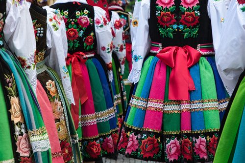 Czerwień z odrobiną subtelności Folklor Fototapeta