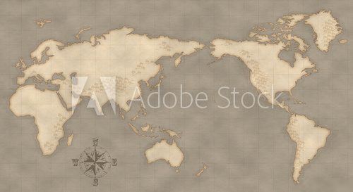 ã¢ã³ãã£ã¼ã¯é¢¨ãªä¸çå°å³  Mapa Świata Fototapeta