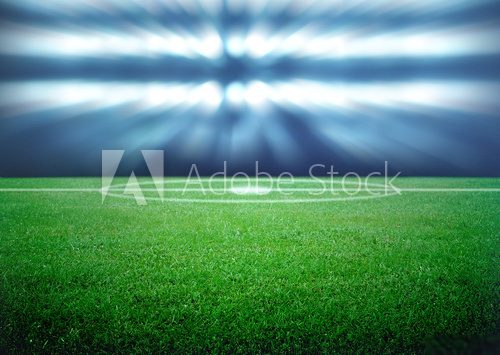 soccer field and the bright lights  Stadion Fototapeta