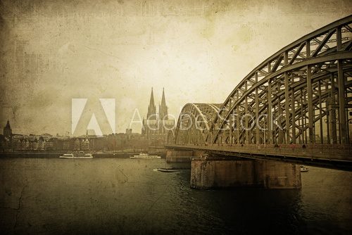 View on Cologne Cathedral  Fototapety Mosty Fototapeta