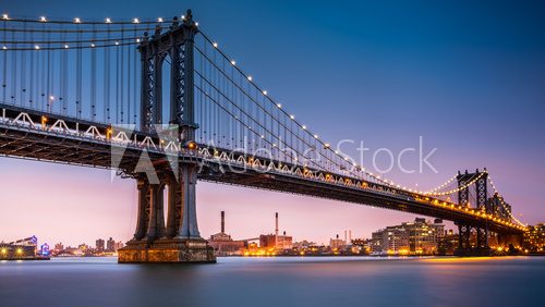 Manhattan Bridge at dusk  Fototapety Mosty Fototapeta