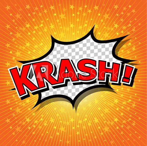 krash! - Comic Speech Bubble, Cartoon.  Fototapety Komiks Fototapeta
