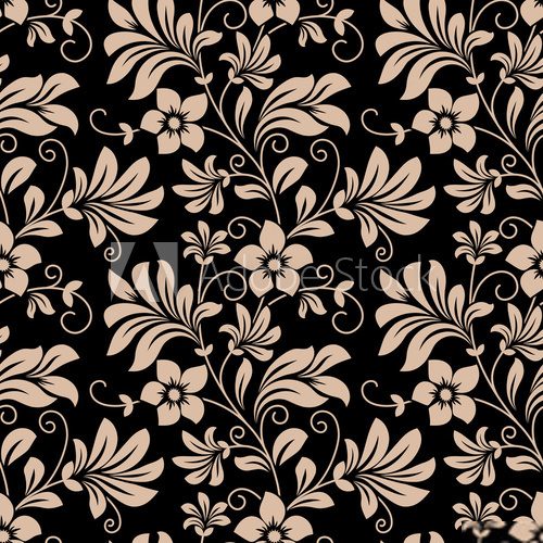 Vintage floral wallpaper seamless pattern  Na meble Naklejka