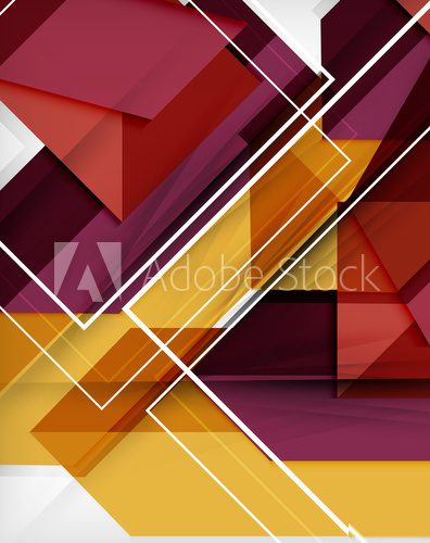 Geometrical colorful shapes abstract background  Na drzwi Naklejka