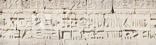 Hieroglyphic relief in the Temple of Karnak at Luxor  Afryka Fototapeta