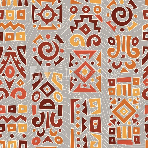 Ethnic African geometrically typical pattern  Afryka Fototapeta
