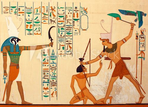 Pharaonic Art/Ancient Egyptians hieroglyphic carving & paintings  Afryka Fototapeta