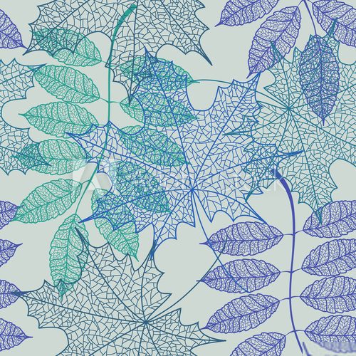 Seamless pattern of leaves  Na laptopa Naklejka