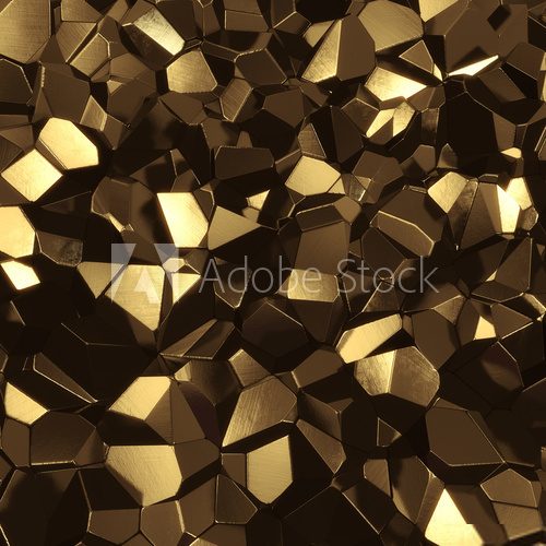 Abstract golden high tech geometric 3d background   Na stół, biurko Naklejka