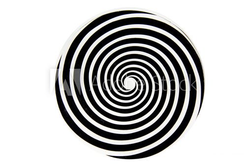 Black and white hypnotic whirlpool shape  Na sufit Naklejka