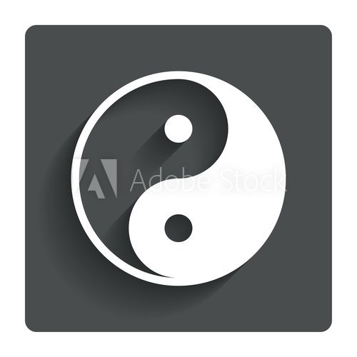 Ying yang sign icon. Harmony and balance symbol.  Na sufit Naklejka