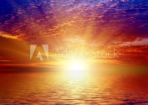 Sunset on sea  Obrazy do Sypialni Obraz