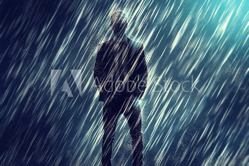 Mysterious Man in the Rain  Ludzie Obraz