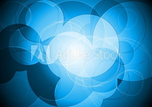 Vibrant blue circle design  Abstrakcja Fototapeta