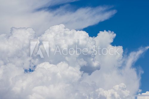 blue sky with cloud closeup  Niebo Fototapeta