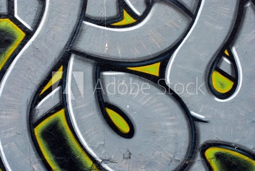 Graffiti with grey octopus  Fototapety Graffiti Fototapeta