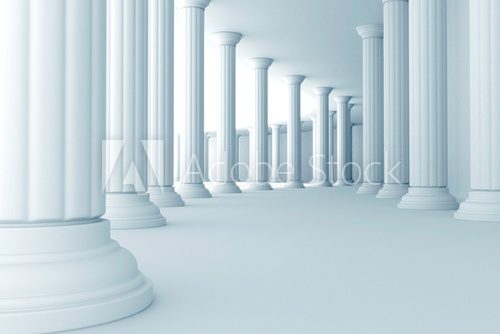 Pillars in corridor  Optycznie Powiększające Fototapeta