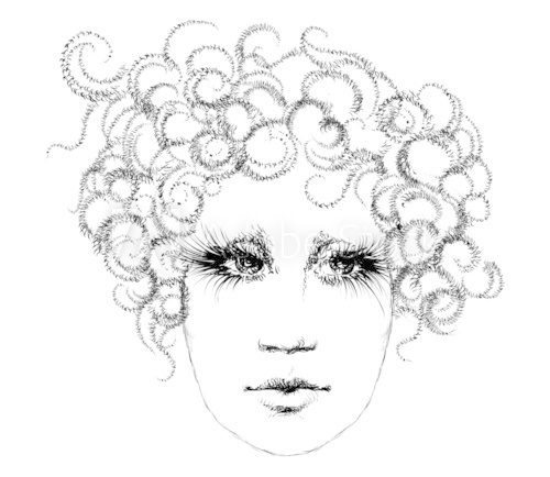 woman's head, sketch  Drawn Sketch Fototapeta