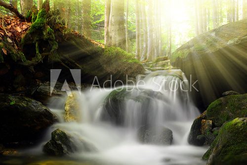 Waterfall on the White creek -  Sumava , Czech Republic  Fototapety Wodospad Fototapeta