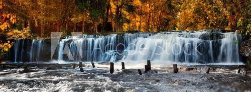 Tropical rainforest landscape with Kulen waterfall in Cambodia  Fototapety Wodospad Fototapeta