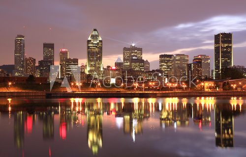 Montreal skyline at night, Canada  Architektura Plakat
