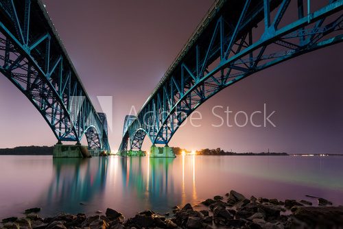 South Grand Island Bridge spanning Niagara river  Architektura Plakat