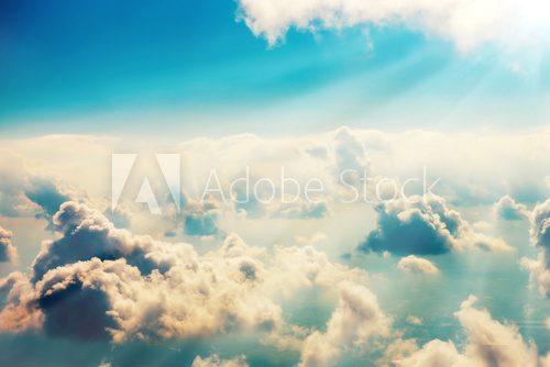 Blue clouds and sky  Plakaty do Sypialni Plakat