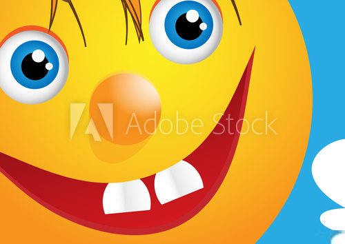 Funny face with happy smile  Plakaty do Pokoju dziecka Plakat