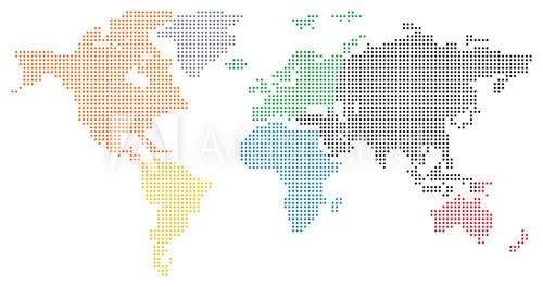 Dotted World Map  Mapa Świata Fototapeta