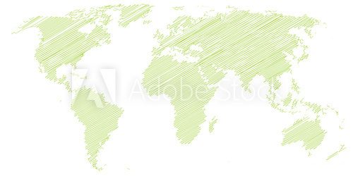 Landkarte *** scribbled Weltkarte  Mapa Świata Fototapeta