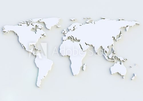 Weltkarte 3D - World map 3D  Mapa Świata Fototapeta