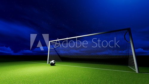 Soccer ball and goal  Stadion Fototapeta