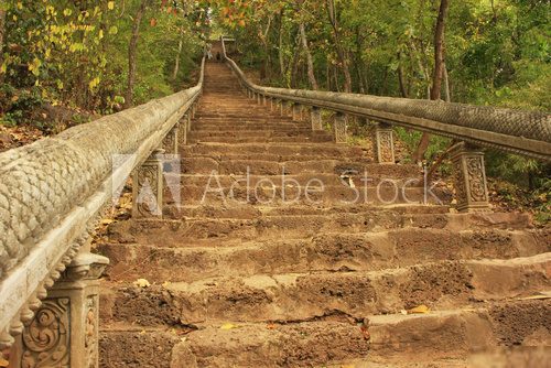 Staircase to Prasat Banan, Battambang, Cambodia  Schody Fototapeta