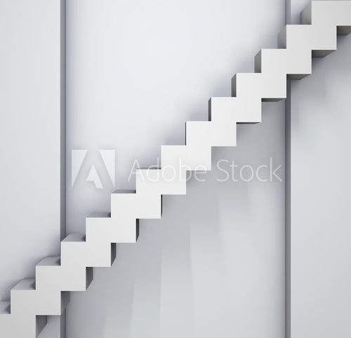 steps near a grey wall background  Schody Fototapeta